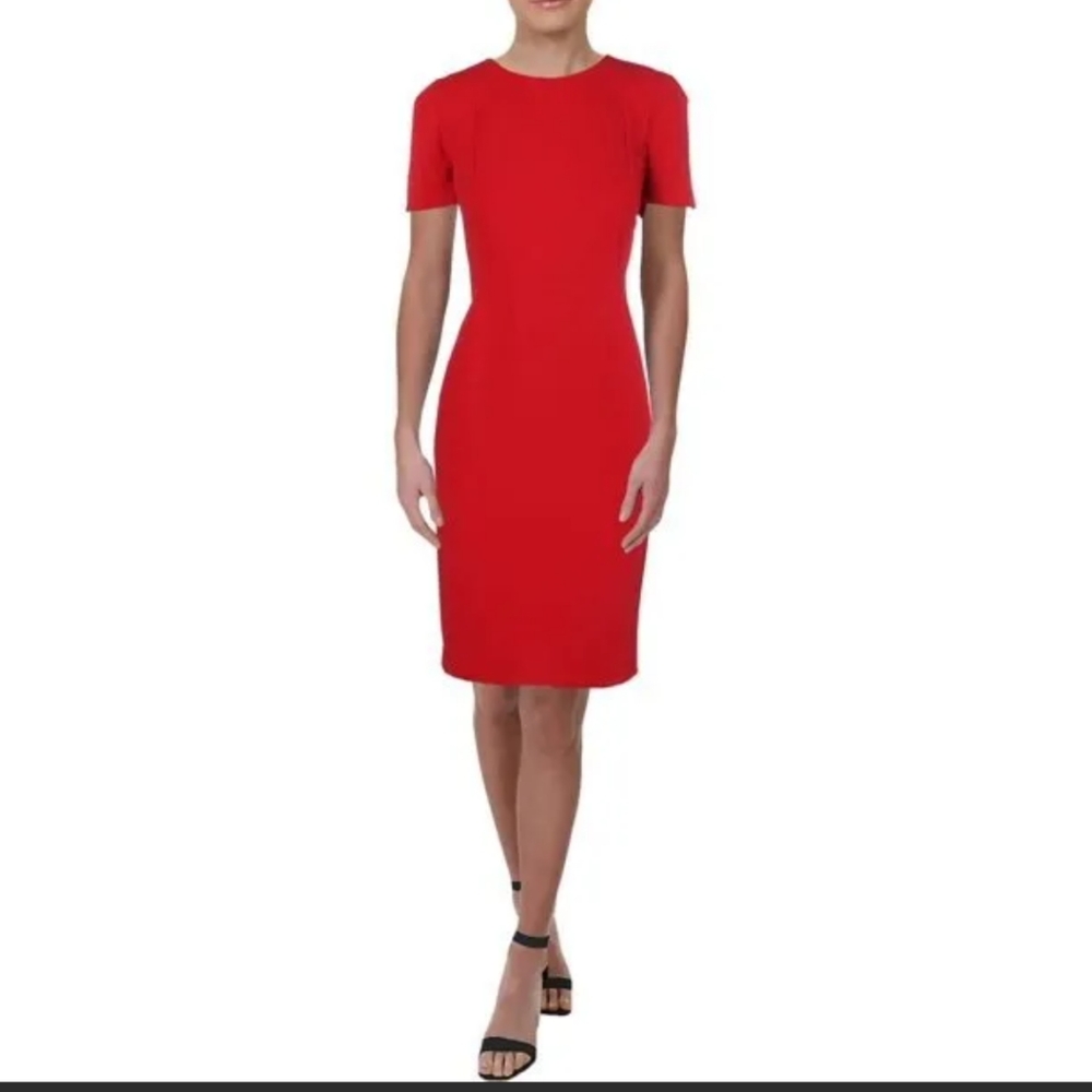 Calvin Klein red fitted dress size 4